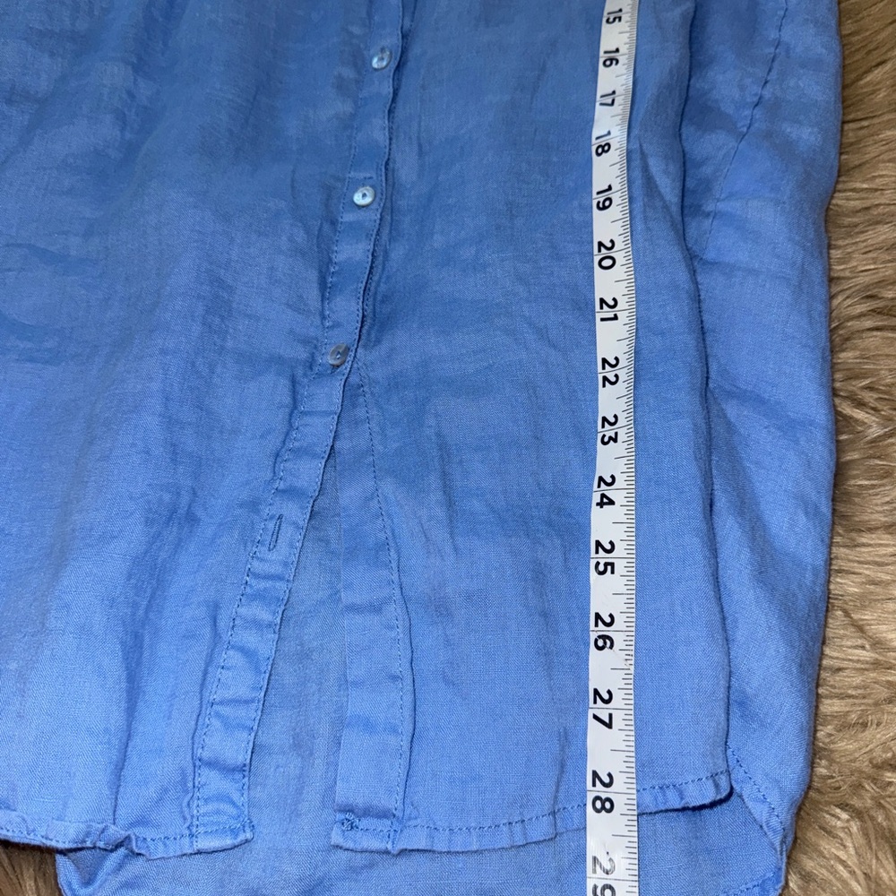 Sigrid Olsen Sleeveless Button-Front Linen Blouse- Blue- L - Picture 9 of 9